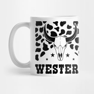 Western Sign, Cow Skin, Bull Skull, Cowboy Mug